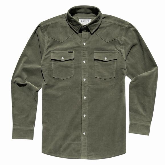Poncho Other - Poncho Outdoors The Zilker Corduroy Olive Green Button Down Shirt
